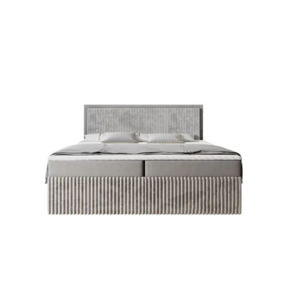 Labett Boxspringbett CLEO in Beige, Liegefläche 140x220 cm – mit Bettkasten, Taschenfederkern